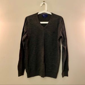 Fred Perry 👨🏻 Dark Gray 100% Merino Wool Sweater